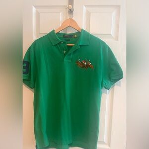 Ralph Lauren Green Polo Shirt with Embroidery